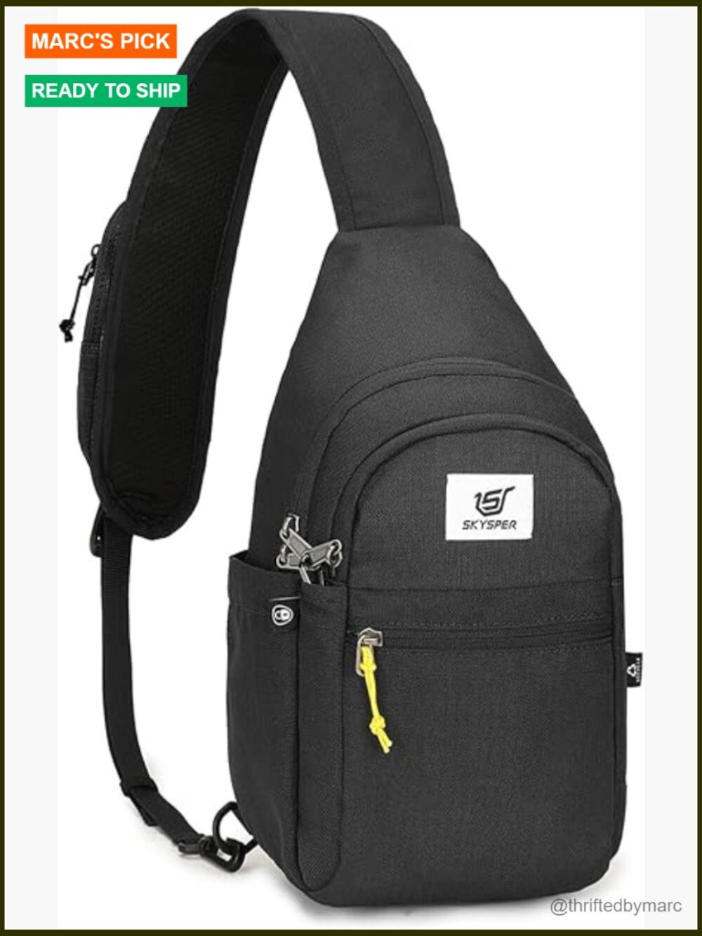 Recycled Rfid Anti-Theft Sling Bag With 5 Pockets, Adjustable Strap